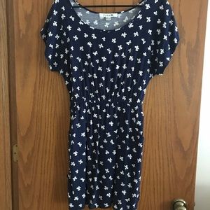 F21 Belted Navy Bow Dress